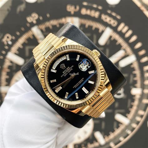 rolex day date black price|Rolex Day-Date 40 cost.